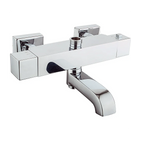 Nevada Square Thermostatic Bar Bath Shower Mixer – Chrome