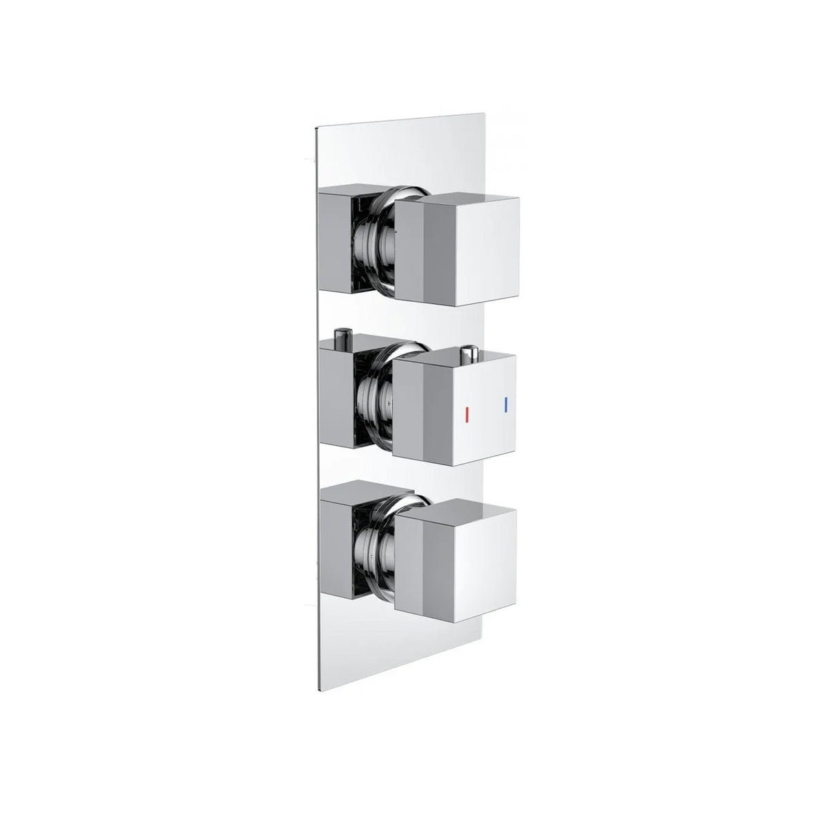 Nevada Square Triple Thermostatic Shower Valve – Chrome, 3 Outlet