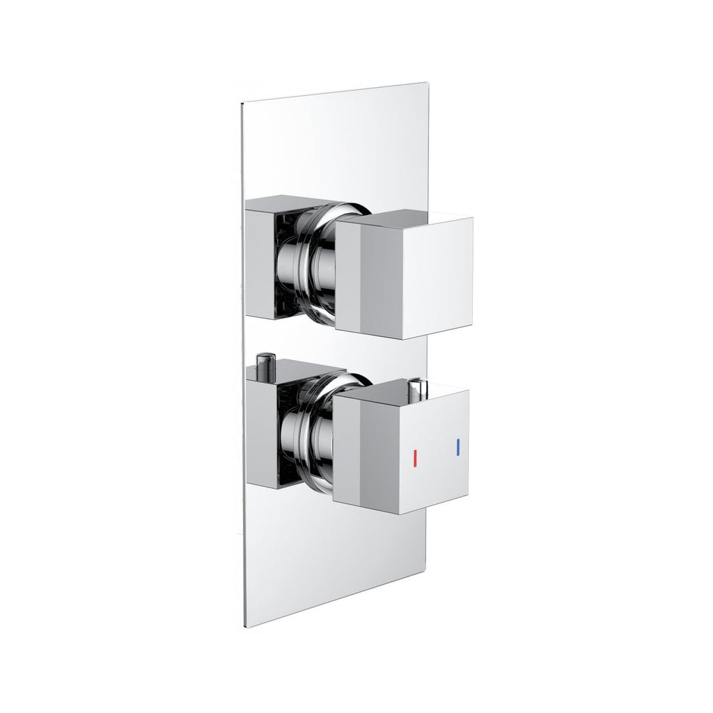 Nevada Square Twin Thermostatic Shower Valve – 1 Outlet