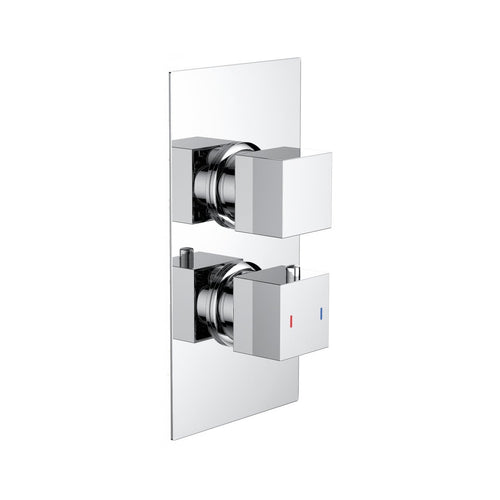 Nevada Square Twin Thermostatic Shower Valve – 1 Outlet