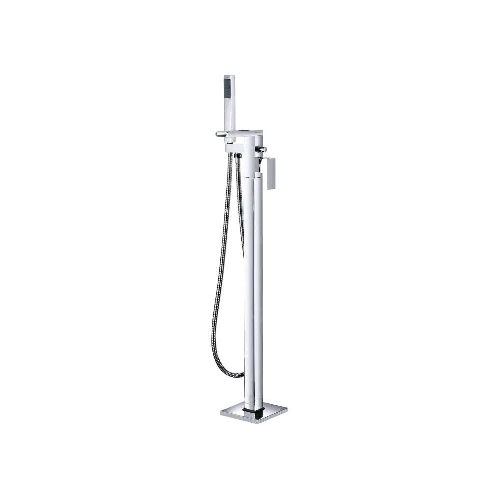 Nigella Chrome Floorstanding Bath Shower Mixer with Hand Shower