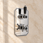 Nostalgic Chrome Traditional Twin Thermostatic Shower Valve – 1 Outlet