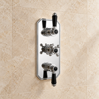 Nostalgic Traditional Triple Thermostatic Shower Valve – Chrome, 2 Outlet