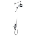 Nostalgic Thermostatic Shower Valve & Rigid Riser Kit with Black Handles