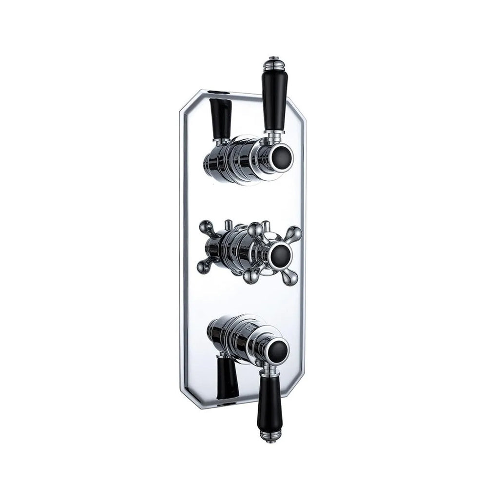 Nostalgic Traditional Triple Thermostatic Shower Valve – Chrome, 2 Outlet