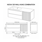 Nova 120 Wall-Hung Vanity Combination & One-Piece Basin