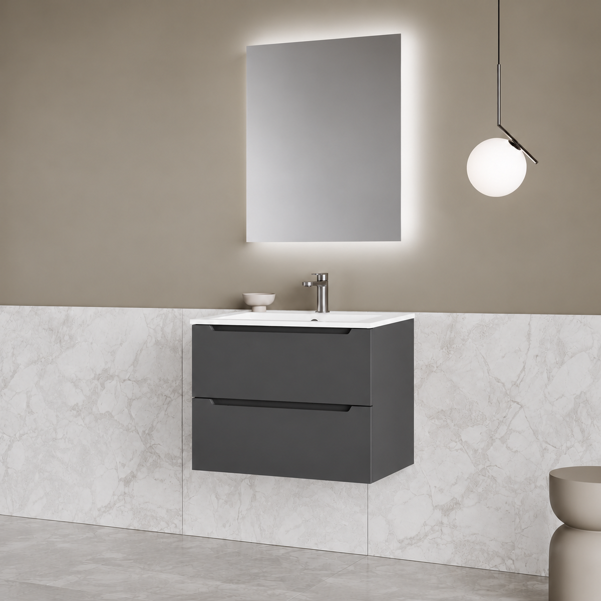 Nova 60 Wall-Hung 2-Drawer Vanity Unit & Padua Basin