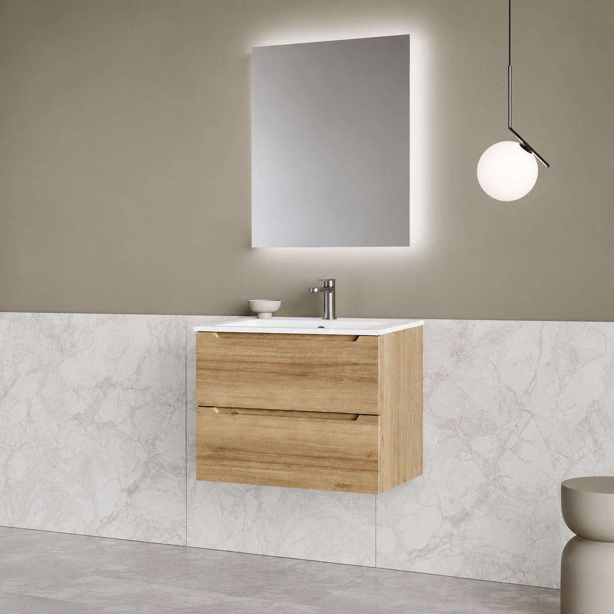 Nova 60 Wall-Hung 2-Drawer Vanity Unit & Padua Basin
