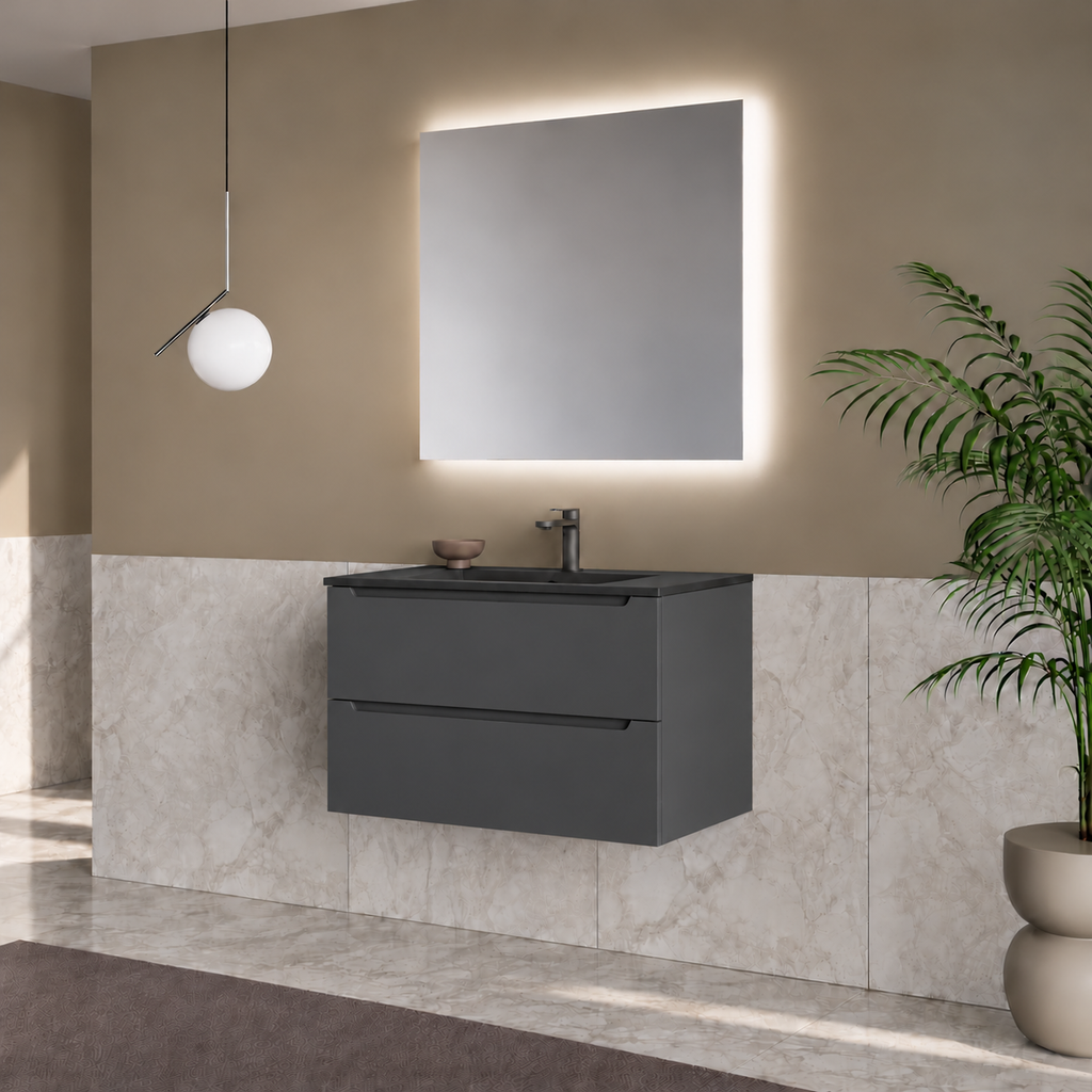 Nova 80 Wall-Hung 2-Drawer Vanity Unit & Padua Basin