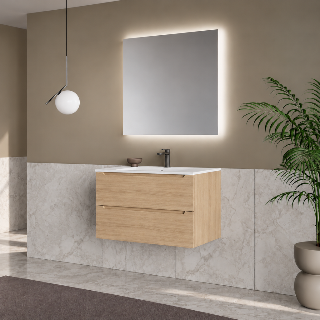 Nova 80 Wall-Hung 2-Drawer Vanity Unit & Padua Basin