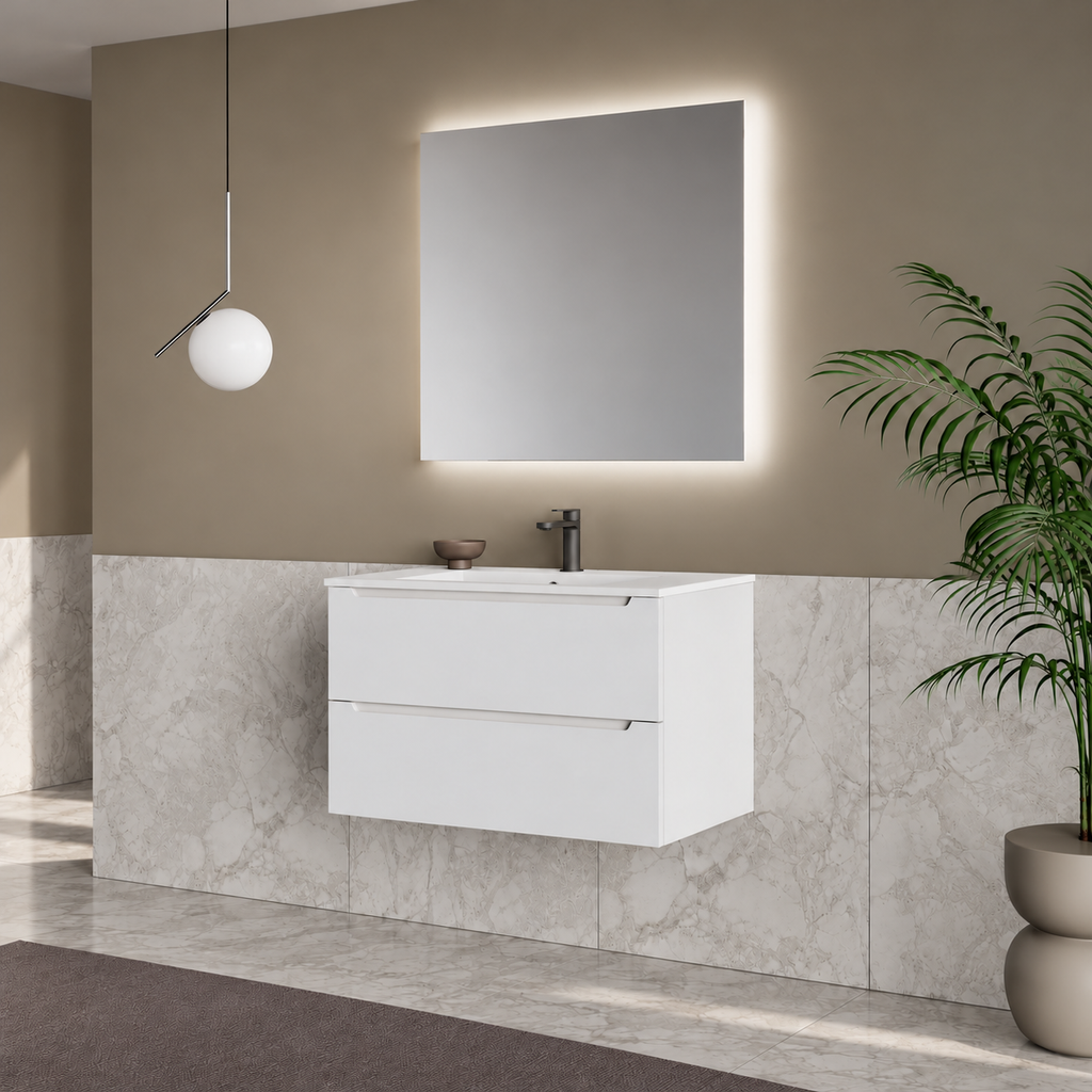 Nova 80 Wall-Hung 2-Drawer Vanity Unit & Padua Basin