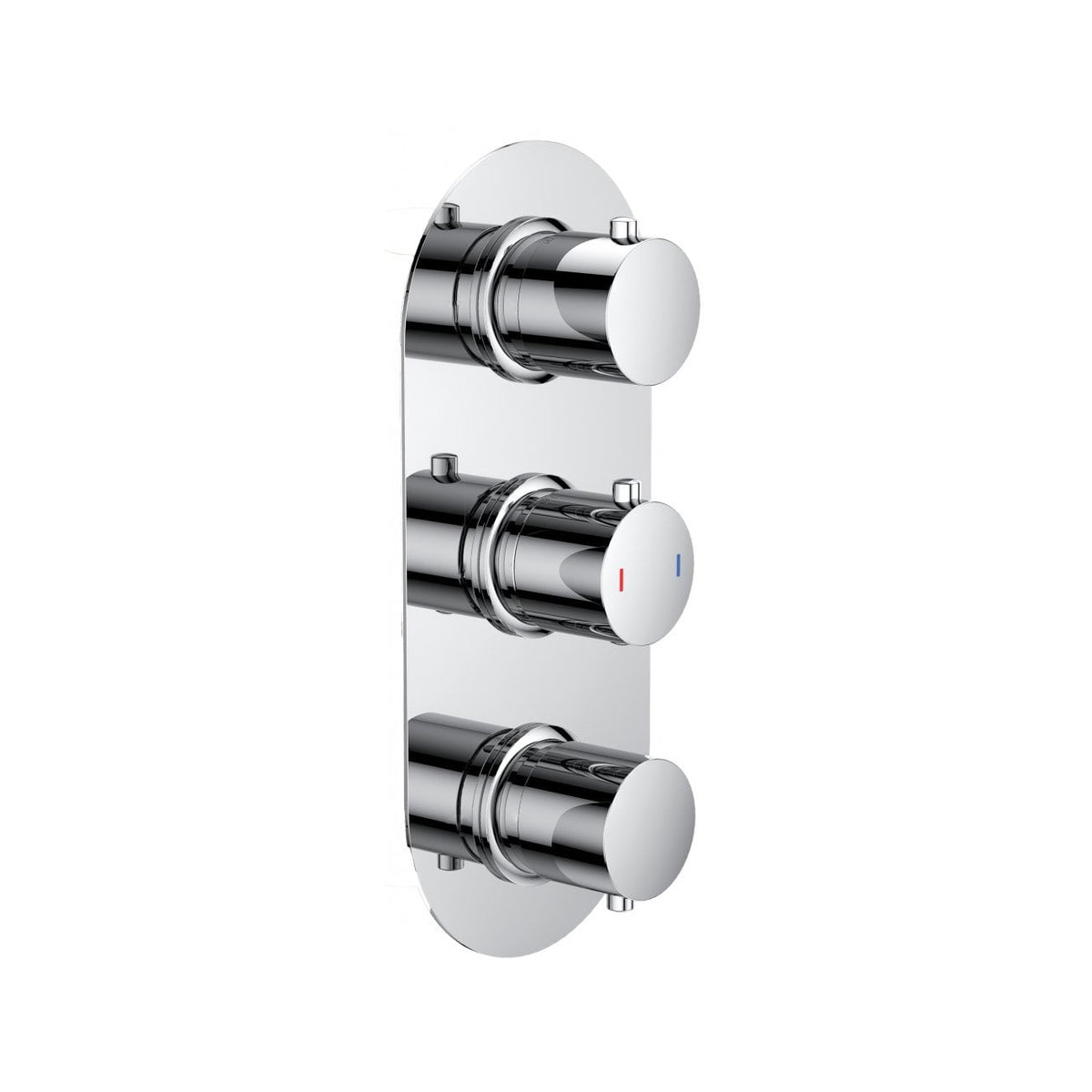 Ohio Round Chrome Triple Thermostatic Shower Valve – 2 Outlets