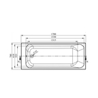 Oklahoma Thin Edged Single Ended Bath 1700 x 700mm – 5mm or Superspec