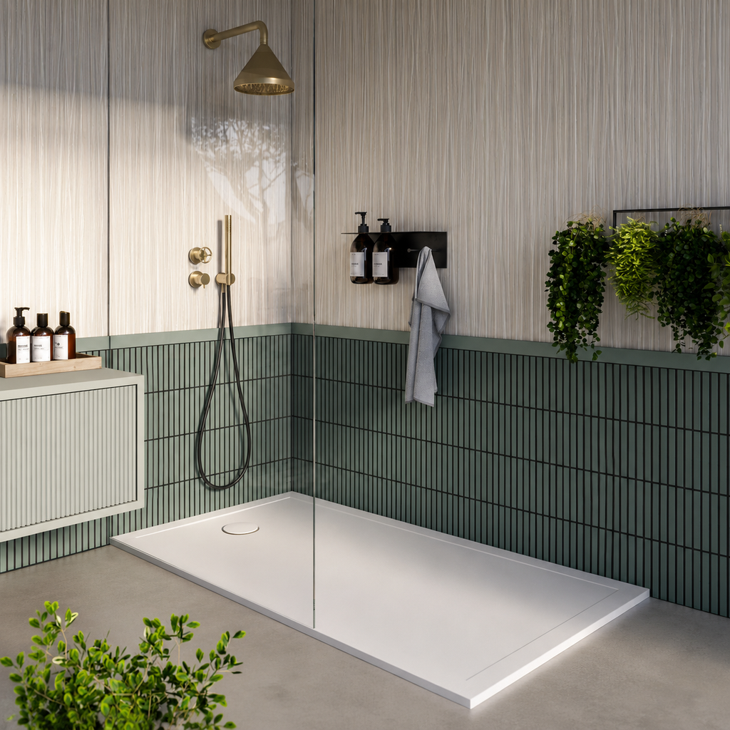 Oh My Shower Glossy White Rectangular Shower Tray