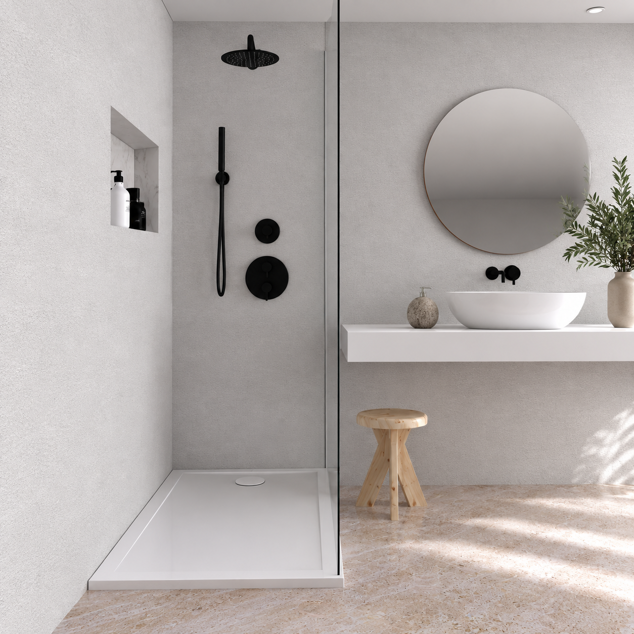 Oh My Shower Glossy White Rectangular Shower Tray