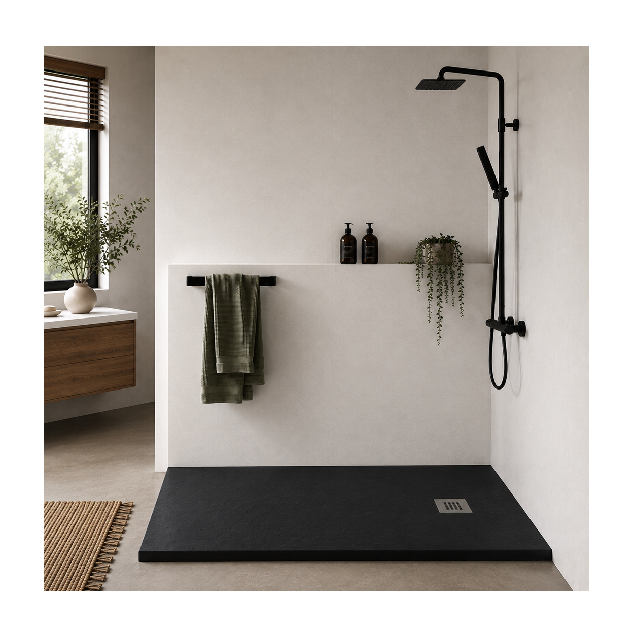 Oh My Shower Slate 700mm Wide Rectangular Shower Tray | 1000-1800mm