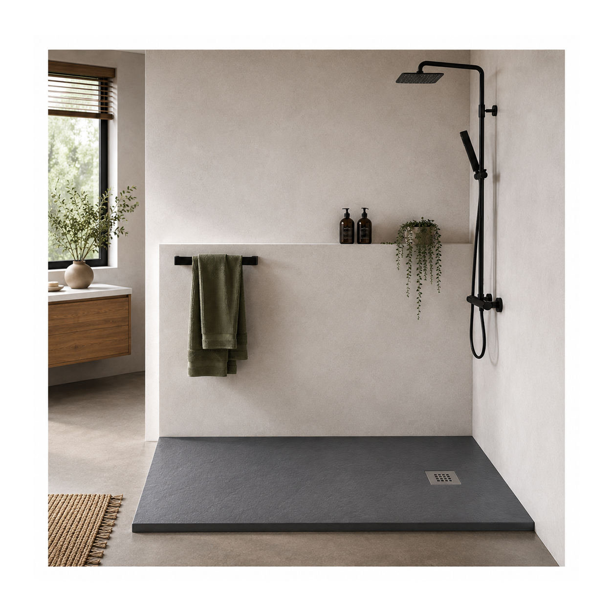 Oh My Shower Slate 700mm Wide Rectangular Shower Tray | 1000-1800mm