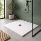 Oh My Shower Slate Square Mineral Composite Shower Tray with McAlpine Waste