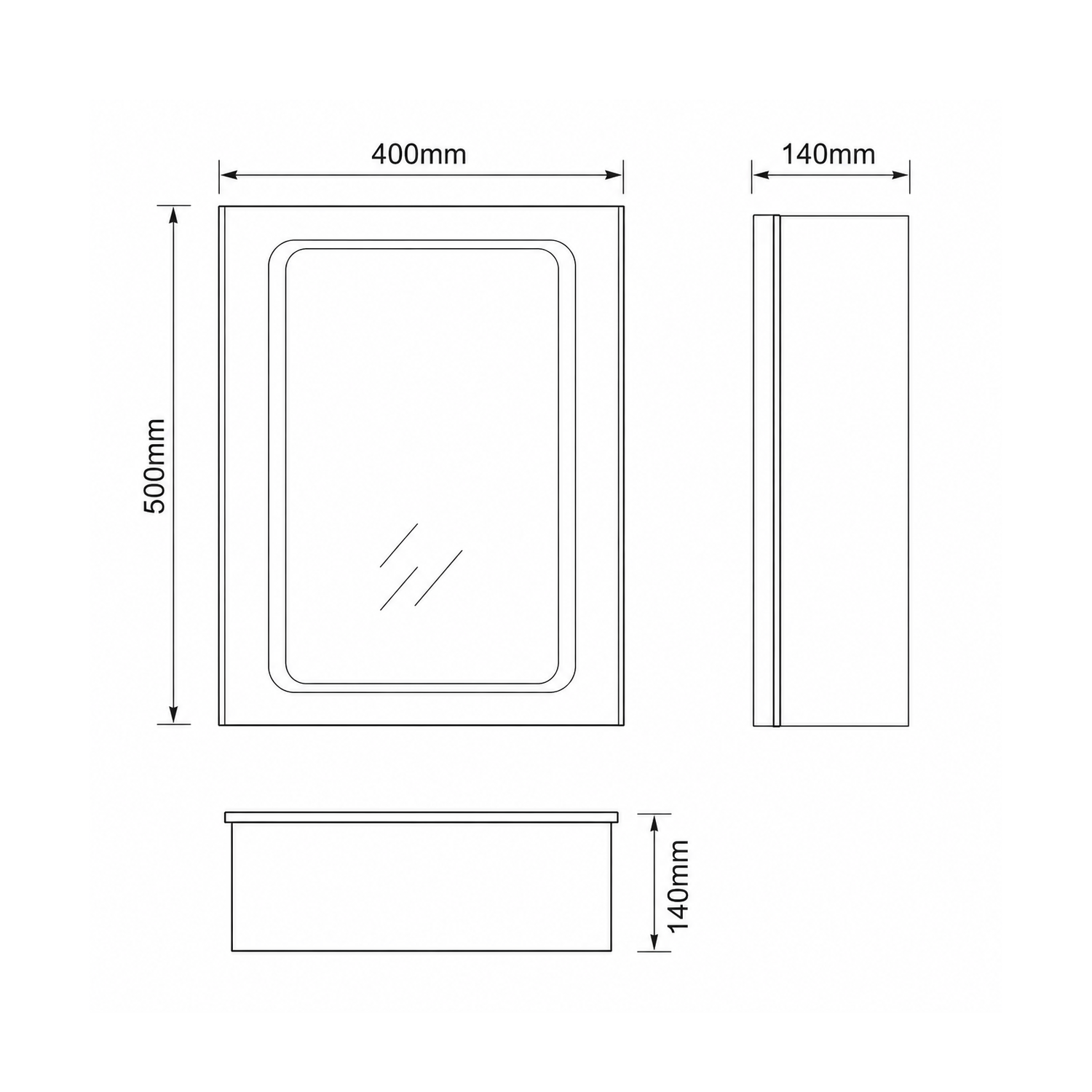 Opacus Mirror Cabinet with LED Lights