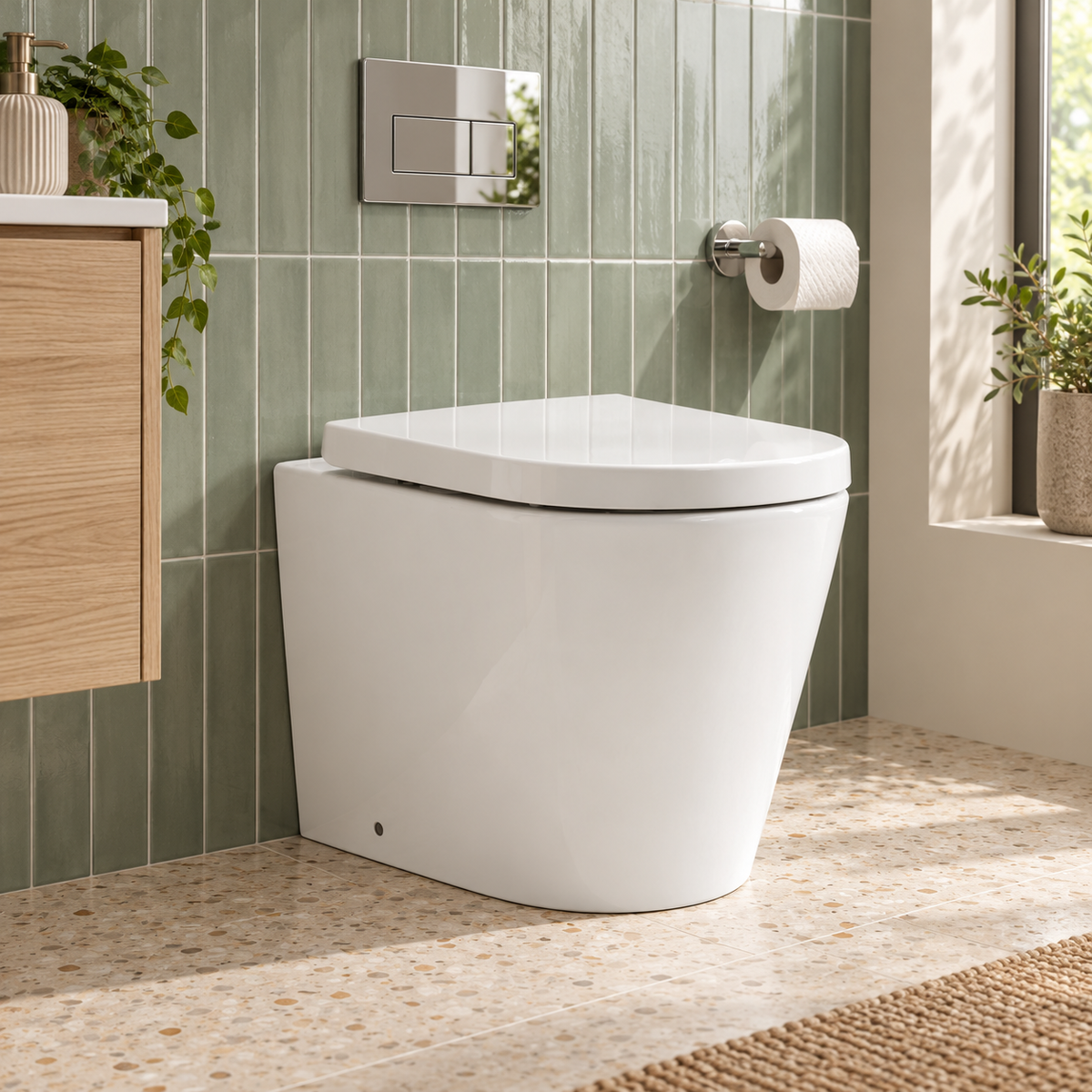 Oregon Rimless Back to Wall Toilet with Soft Close Seat