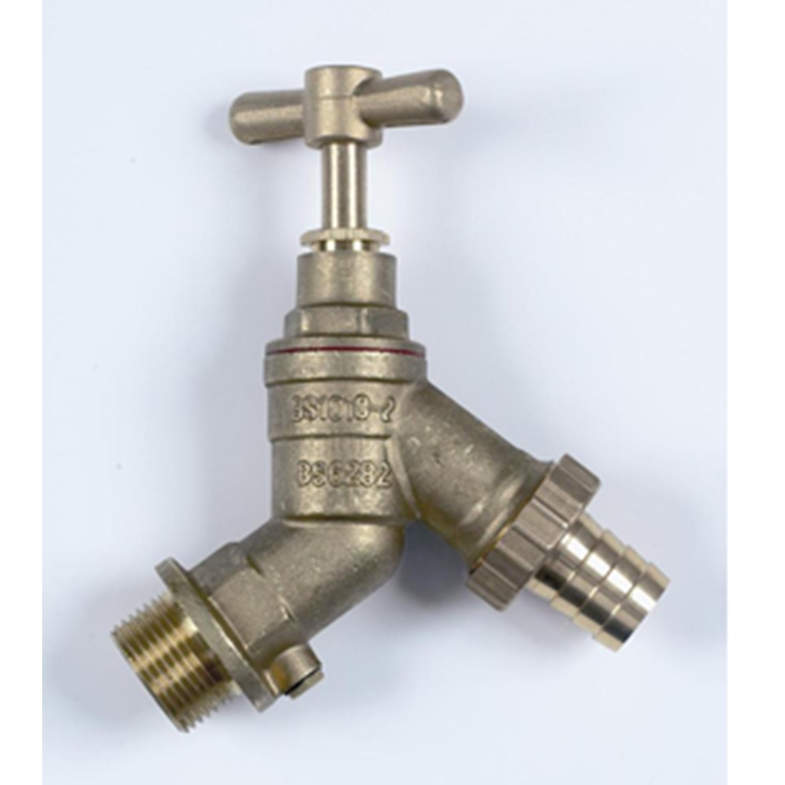 MDPE Hose Union Bib Tap BS2682 CV DZR 1/2 Inch c/w double check valve
