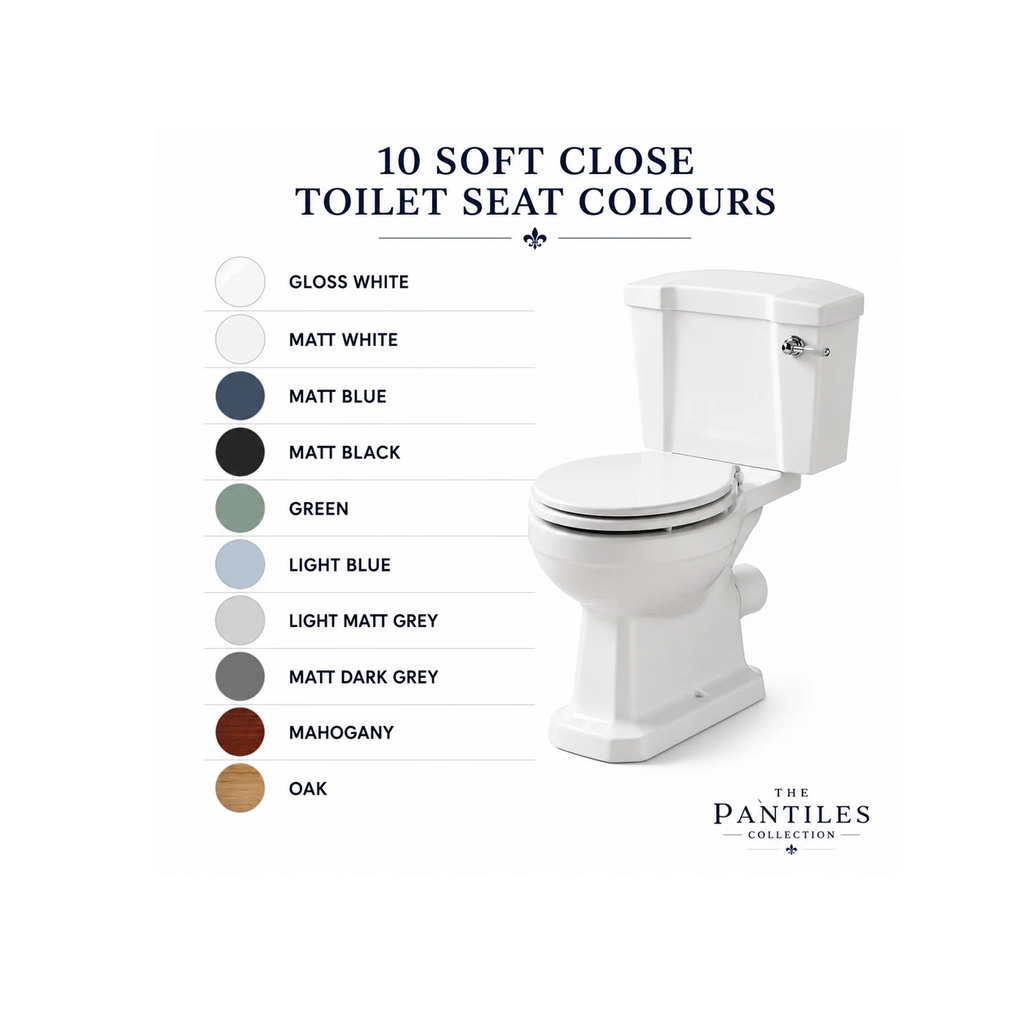 The Pantiles Traditional Close Coupled WC Pan – White | Choice of 10 Soft Close Seats