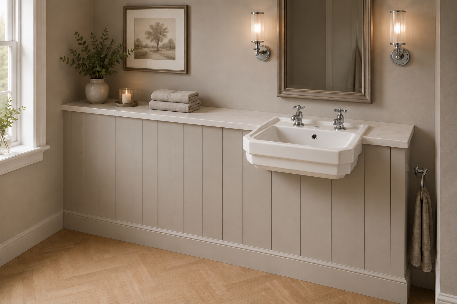The Pantiles Traditional Semi-Recessed Basin 550 x 440mm – 1, 2 or 3 Tap Hole