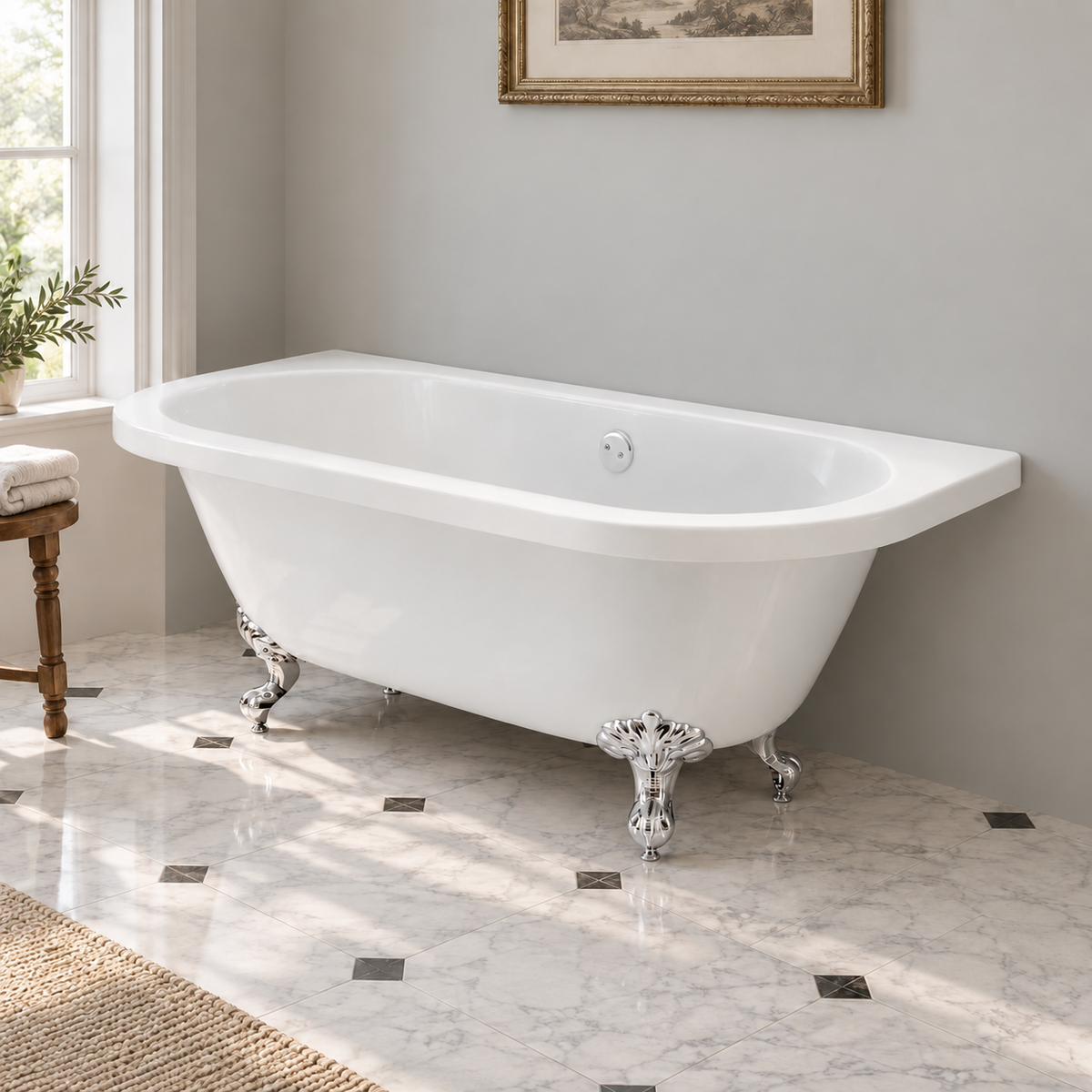 The Pantiles Traditional Back-to-Wall Freestanding Bath 1685mm