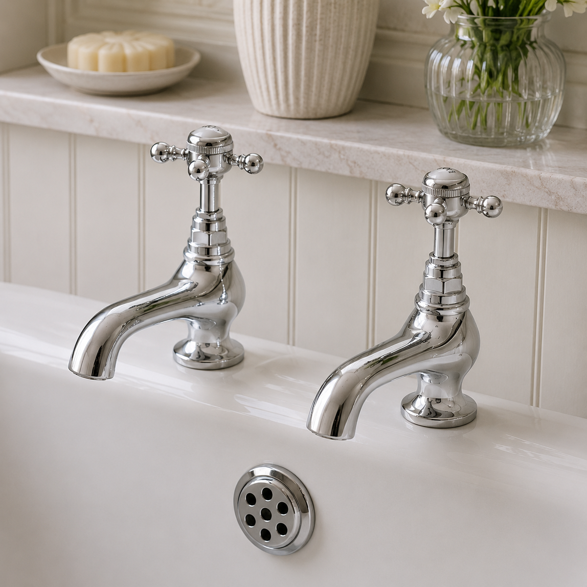 The Pantiles Traditional Bath Taps – Chrome