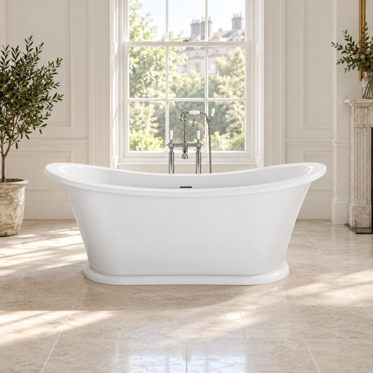 The Pantiles Traditional Double Ended Freestanding Boat Bath 1700mm