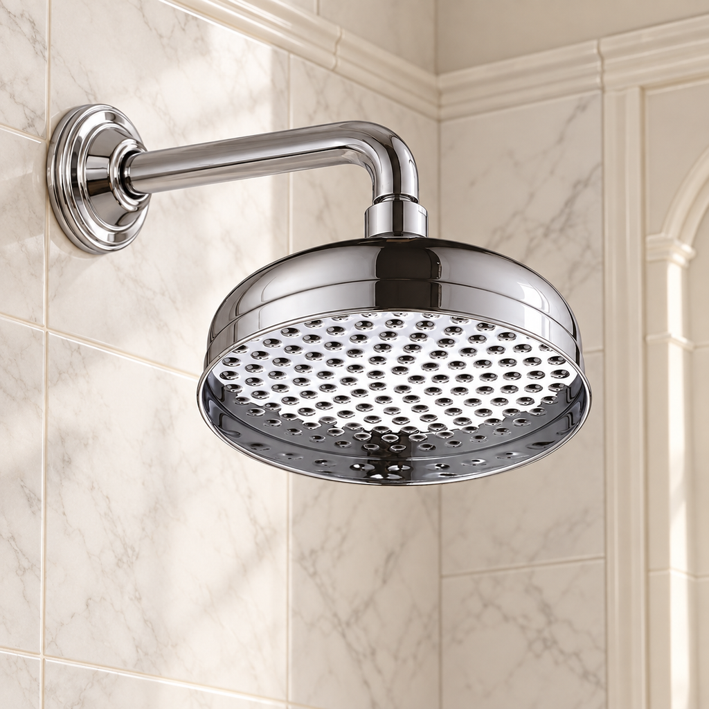 Pantiles Traditional 200mm Round Shower Head – Chrome