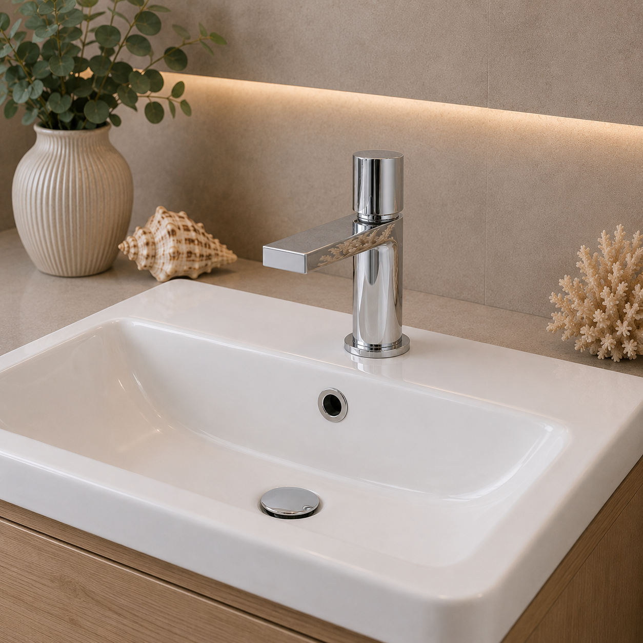 Pembury Basin Mixer Tap with Click-Clack Waste – Chrome or Matt Black