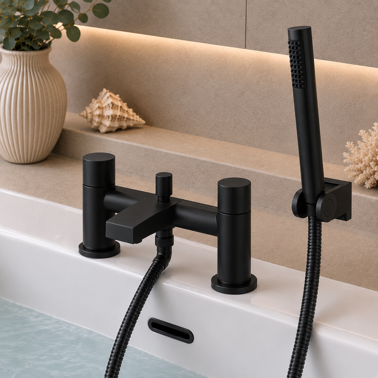 Pembury Deck Mounted Bath Shower Mixer – Chrome or Matt Black