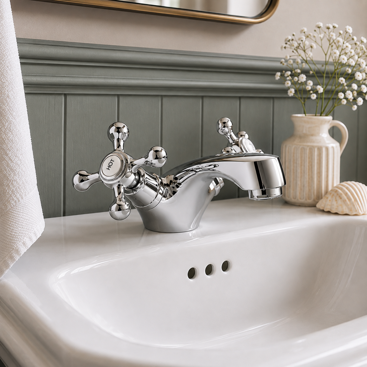 Penshurst Traditional Mono Basin Mixer with Waste – Chrome