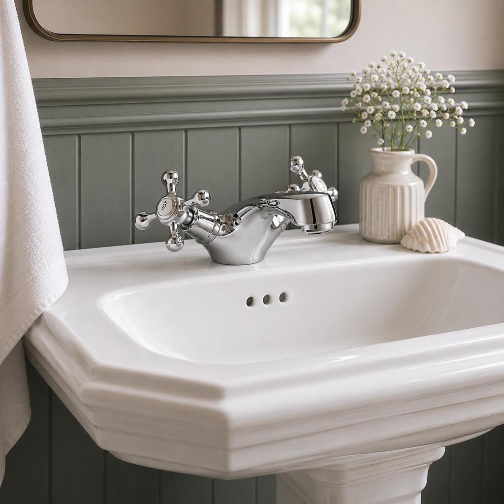 Penshurst Traditional Mono Basin Mixer with Waste – Chrome