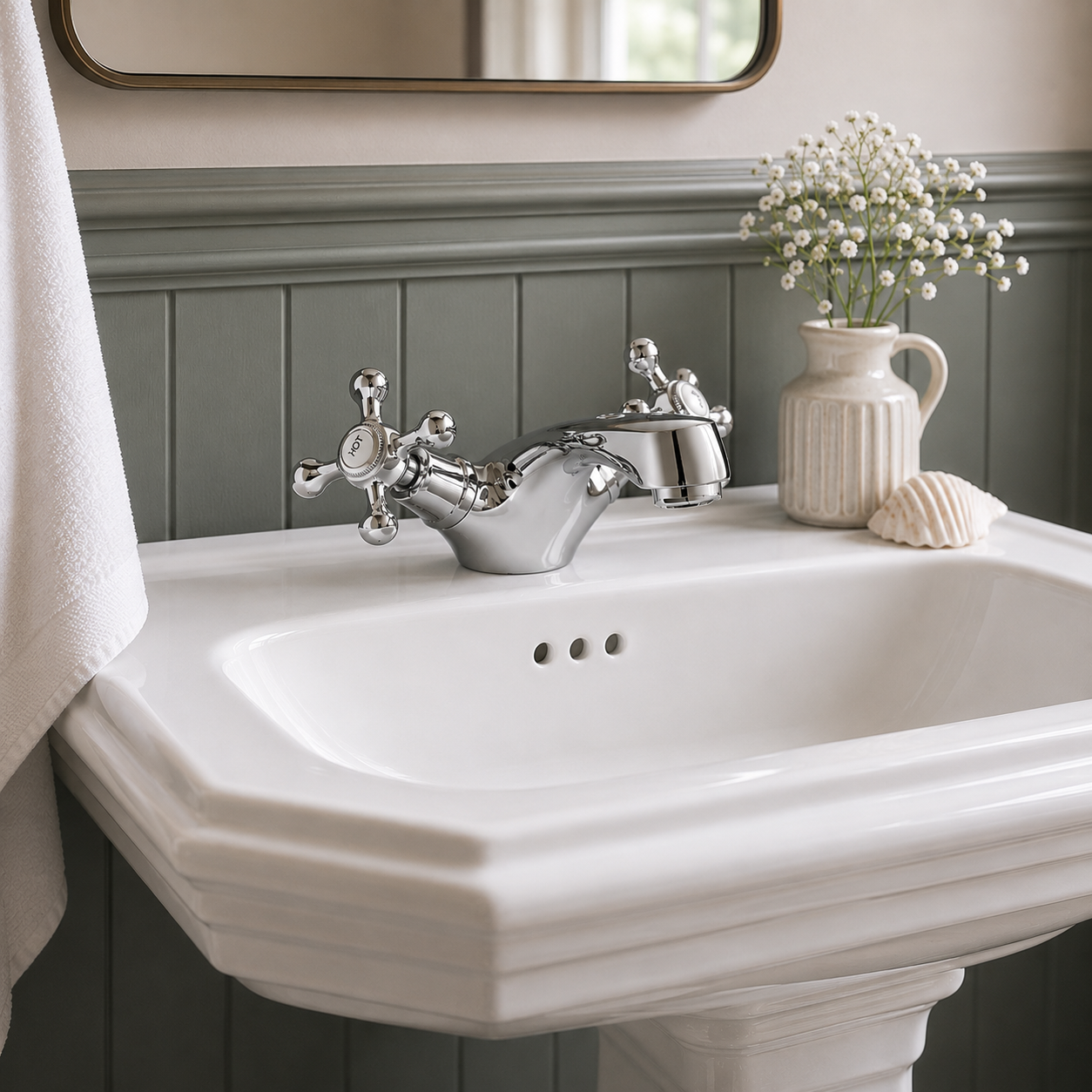 Penshurst Traditional Mono Basin Mixer with Waste – Chrome