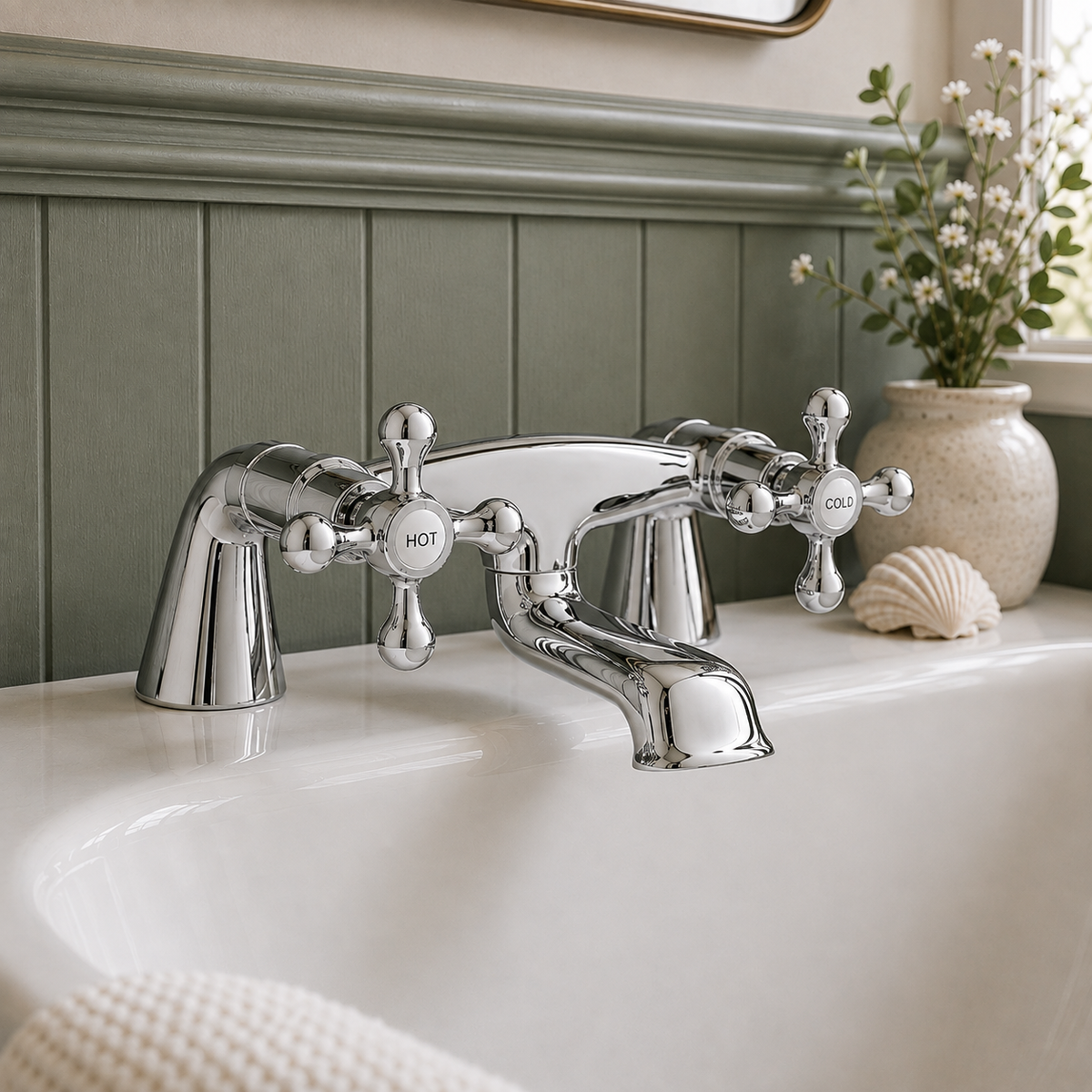 Penshurst Traditional Deck Mounted Bath Filler – Chrome