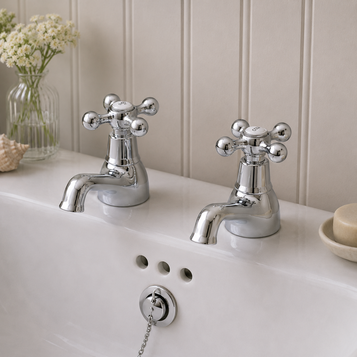 Penshurst Traditional Bath Taps – Chrome