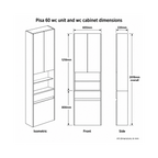 Pisa 60 WC Base Unit with Optional Wall Cabinet – Black/Sonoma Oak