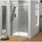 Premier Roller Sliding Door Polished Silver Frame