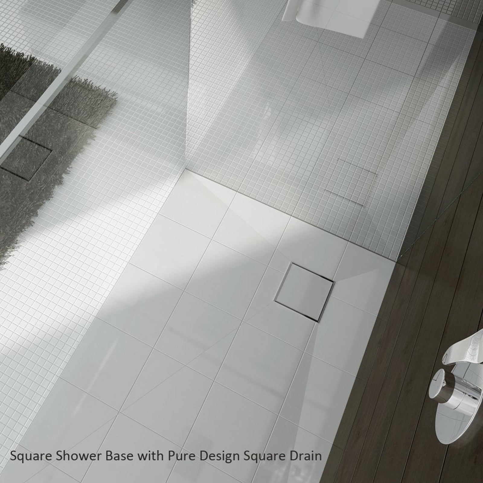 Ascent Pure Square Wetroom Drain - 120 x 120mm
