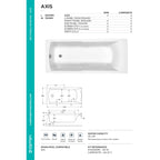 Carron Eco Axis Single Ended Carronite Bath 1500mm