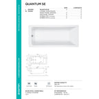 Carron Quantum Single Ended Carronite Bath 1500 x 700mm