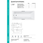 Carron Quantum Single Ended Integra 5mm Bath 1600 x 700mm