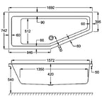 Carron Space Saver Single Ended Carronite Bath 1700 x 750mm Right Handed