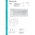 Carron Profile Double Ended 5mm Bath 1700mm