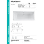 Carron Profile Double Ended 5mm Bath 1700 x 750mm