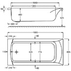Carron Sigma Single Ended 5mm Bath 1900 x 900mm