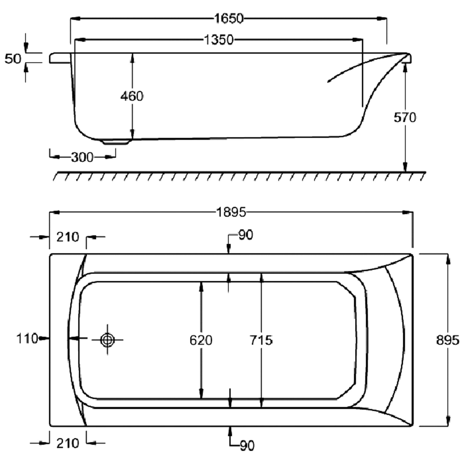 Carron Sigma Single Ended 5mm Bath 1900 x 900mm