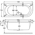 Carron Status Double Ended 5mm Bath 1600 x 725mm Left Hand